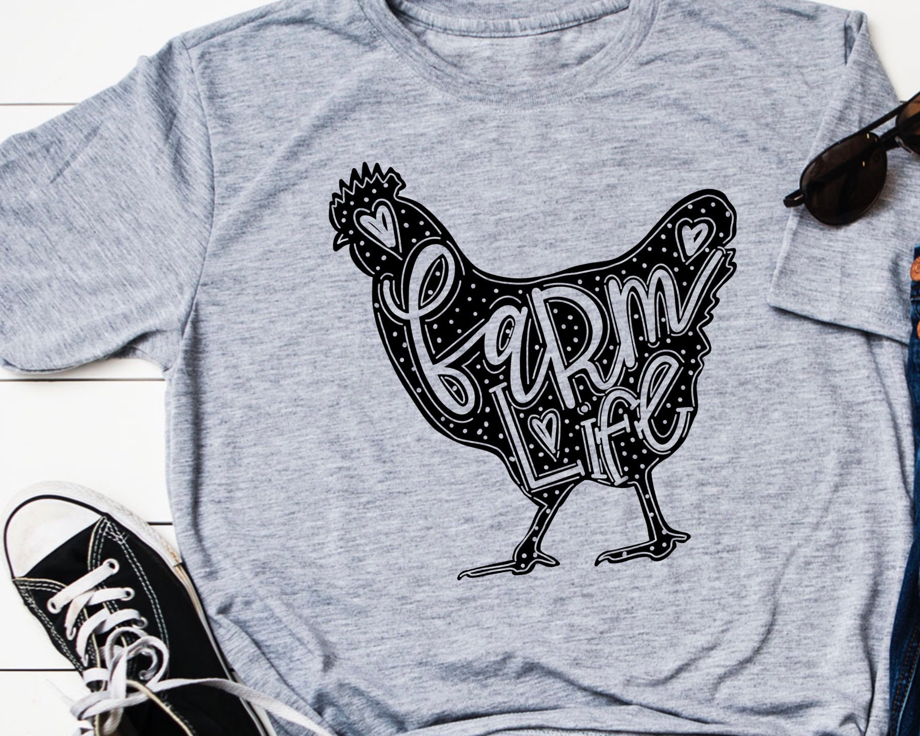 Farm Life Chicken PNG design file handlettered downloadable digital goods sublimation instant download Farm Animal Chicken