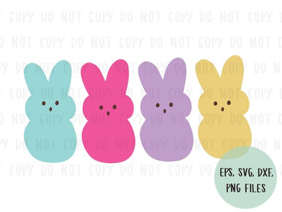Easter Svg Colorful Peeps Design File Instant Download Etsy