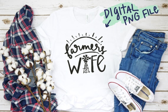 Farmers Wife PNG Design File Handlettered Downloadable | Etsy