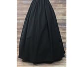 Skirt Only-Renaissance Civil War Victorian Southern Belle LARP Cosplay Dickensonian Pioneer - black - full maxi skirt dress costume