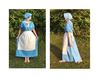 Complete Outfit - Choose Size Womens Pioneer Trek Colonial Frontier Prairie Pilgrims Renaissance Reenactment Civil War Dress Costume Adult