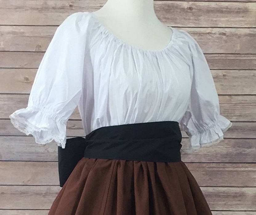 Complete Outfit-skirt Blouse and Sash-brown Renaissance Civil - Etsy