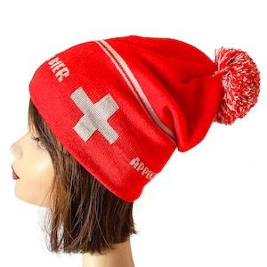 Red beanie one size Appenzell beer Advertisement beanie Swiss beer