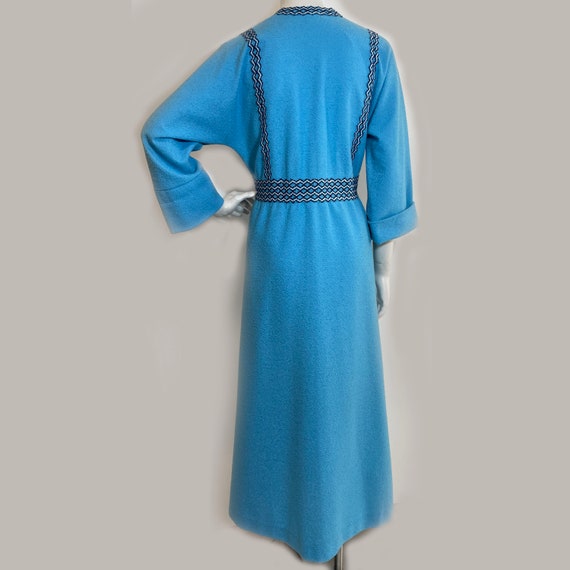 Dressing gown size S HANRO turquoise VINTAGE 1970s - image 3