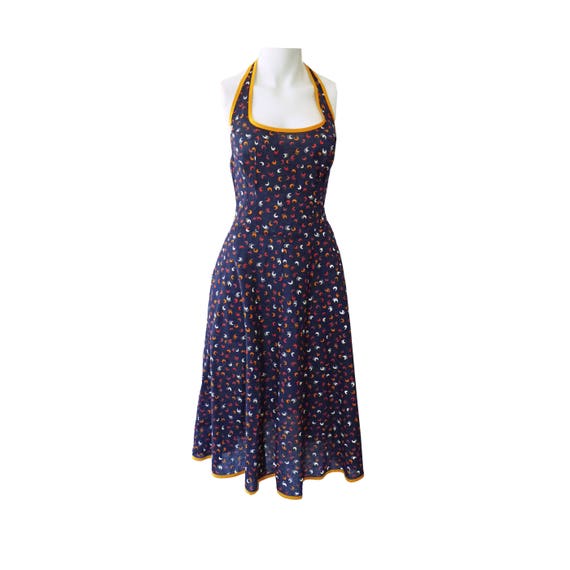 1960s sundress neckholder top low backed cotton su