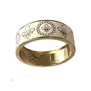Armband vitguld Fleur de Lys SYL emaljerad VINTAGE 1970-tal