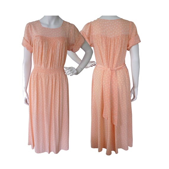 1940s Night gown silk hand made smock VINTAGE 1940