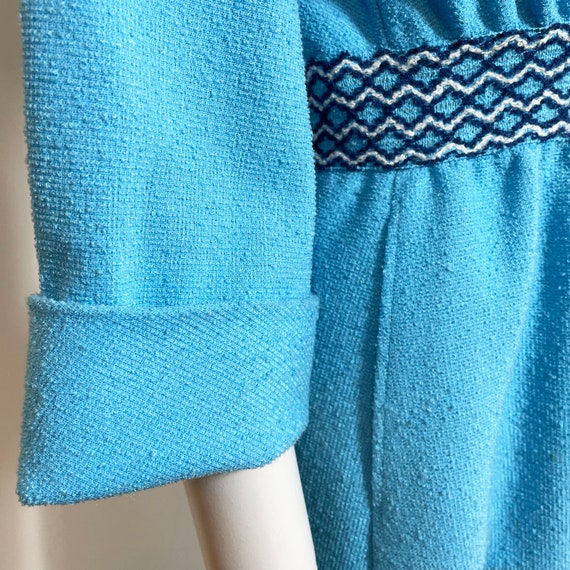 Dressing gown size S HANRO turquoise VINTAGE 1970s - image 7
