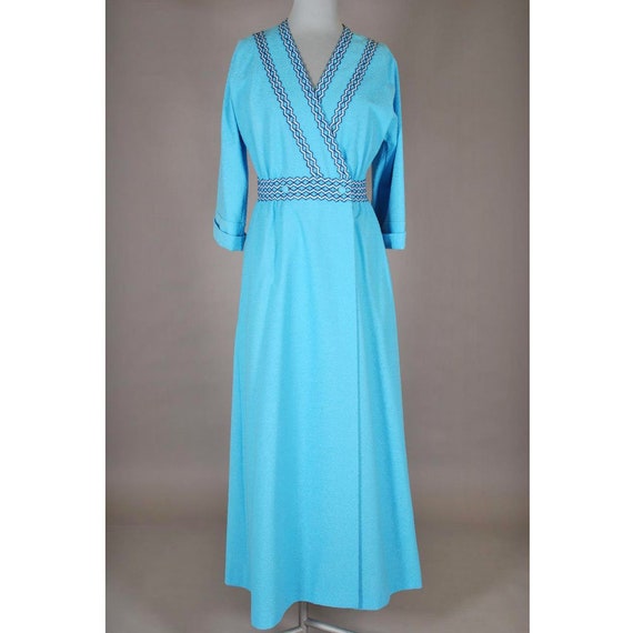 Dressing gown size S HANRO turquoise VINTAGE 1970s - image 5