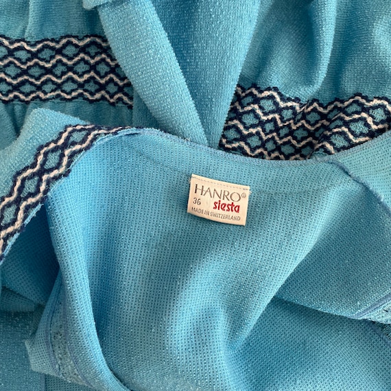 Dressing gown size S HANRO turquoise VINTAGE 1970s - image 4