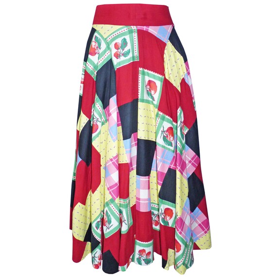 Skirt real patchwork size S/M VINTAGE 1950s full … - image 3