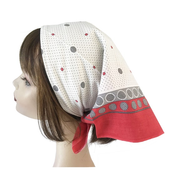 Bandana 20.7" x 24.4" antique cotton head scarf VI