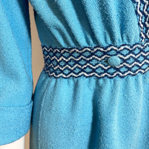 Dressing gown size S HANRO turquoise VINTAGE 1970s - image 9