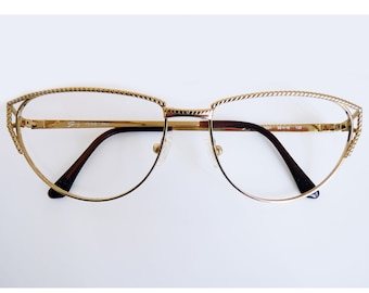 Montura de gafas dorada vintage para mujer – GENNY Italia – NOS años 80