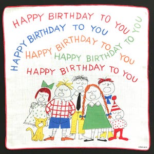 1980er Jahre Taschentuch Taschentuch von KREIER, mint zustand 33 cm, alles Gute zum Geburtstag