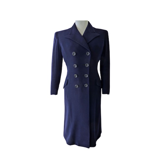 1930s VINTAGE Coat 100% wool 1930s midnight blue s