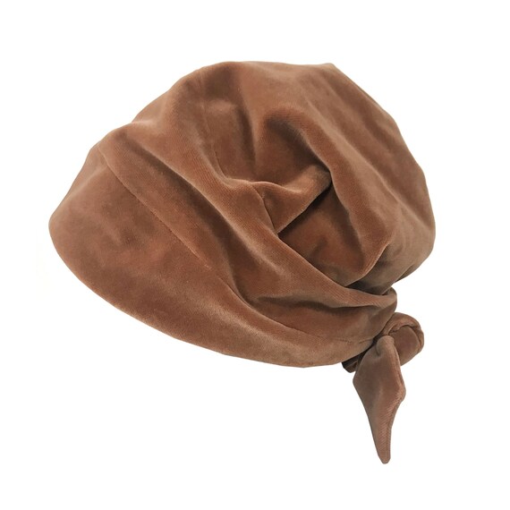 Turban velvet cinnamon VINTAGE 1950s head circumfe