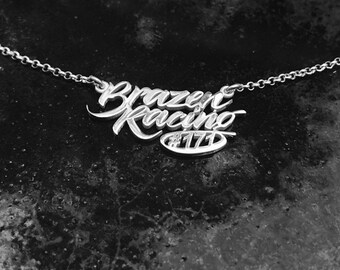 CUSTOMIZED: The "Donna" Brazen Streaker Necklace including streaker number. Streaker number in the loop.