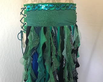 Green and Teal Sparkle Mermaid Pocket Belt Skirt - Etsy