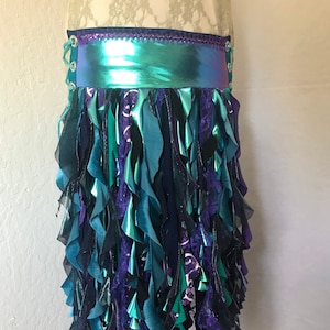 Teal Purple Iridescent Mermaid Pocket Belt Skirt
