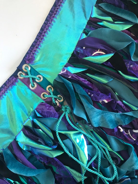 Teal Purple Iridescent Mermaid Pocket Belt Skirt - Etsy