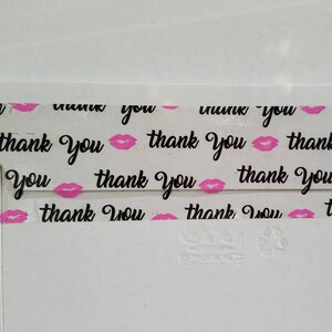 Thank You Packaging Tape with Pink Lips