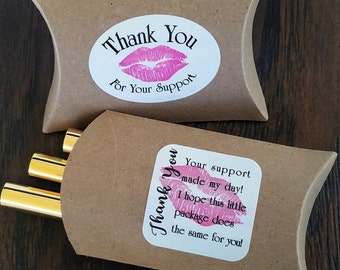 Kraft Pillow Box, Small Gift Boxes, LipSense Size, Set of 5