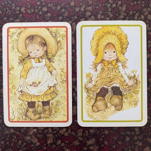 Cartas de jogo vintage Sarah Kay, cartas de baralho.