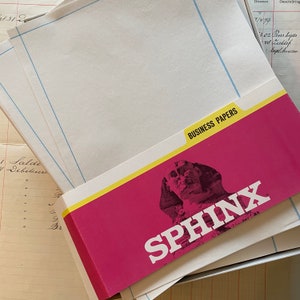Vintage Sphinx Bond Schreibmaschinenpapier mit blauen Rändern, 5er-Set. Bild 4