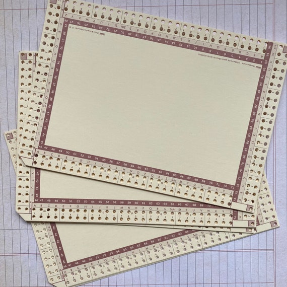Border Punched Cards - Vintage Edge Punch Cards - Notched