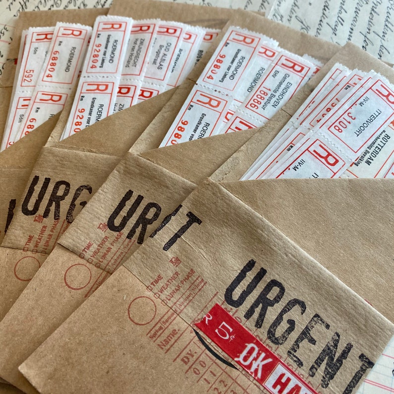 Vintage Registered Postage Mail Labels Strips of 4. Etsy