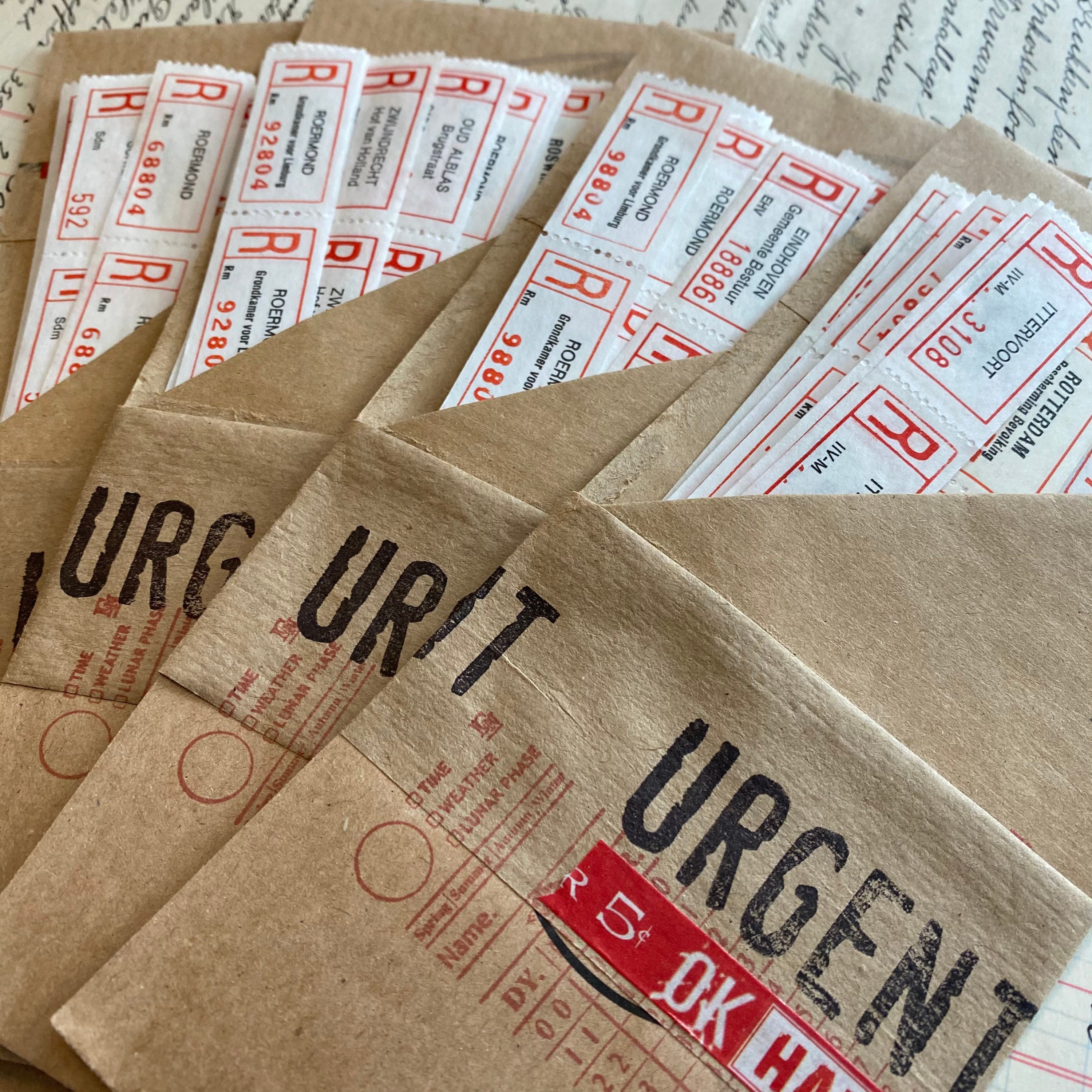 Vintage Registered postage mail labels strips of 4. Etsy
