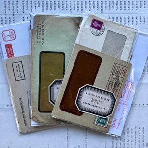 Used window envelopes. Vintage - set with old window enveloppes
