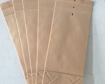 5 Vintage paper order bags, vintage envelopes. Vintage Stationery, retro vintage envelopes, vintage craft envelopes