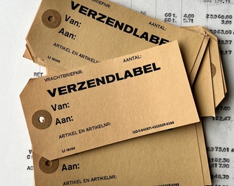 Waybill Shipping Tag, Staatsbedrijf der PTT - The Netherlands. Registered Mail label - vintage