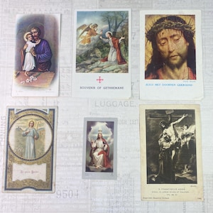 Cartes avec illustrations religieuses. Ensemble de 6. Cartes sacrées, marqueurs bibliques, éphémères religieux, cartes de prière, journalisation.