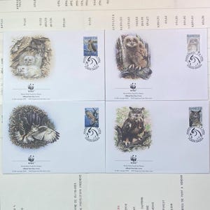 Beautiful WWF envelopes with matching stamps. Set of 4 official first day covers  Årland/Finland 1996