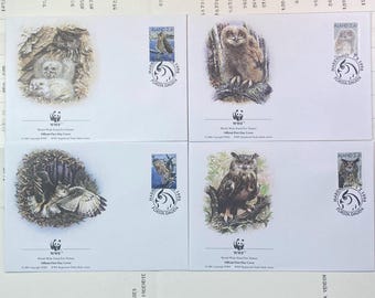 Beautiful WWF envelopes with matching stamps. Set of 4 official first day covers Årland/Finland 1996