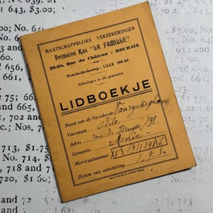 1930 Insurance membership booklet. Vintage, Unique, old, genuine.