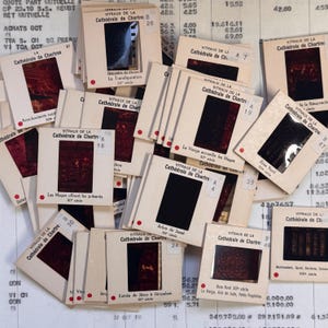 Vintage slides, transparencies, diapositives set of 6. Made in France