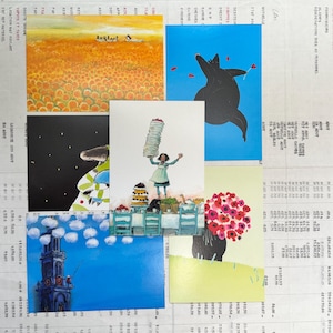 Cartes postales avec illustrations par Marit Törnqvist, lot de 6