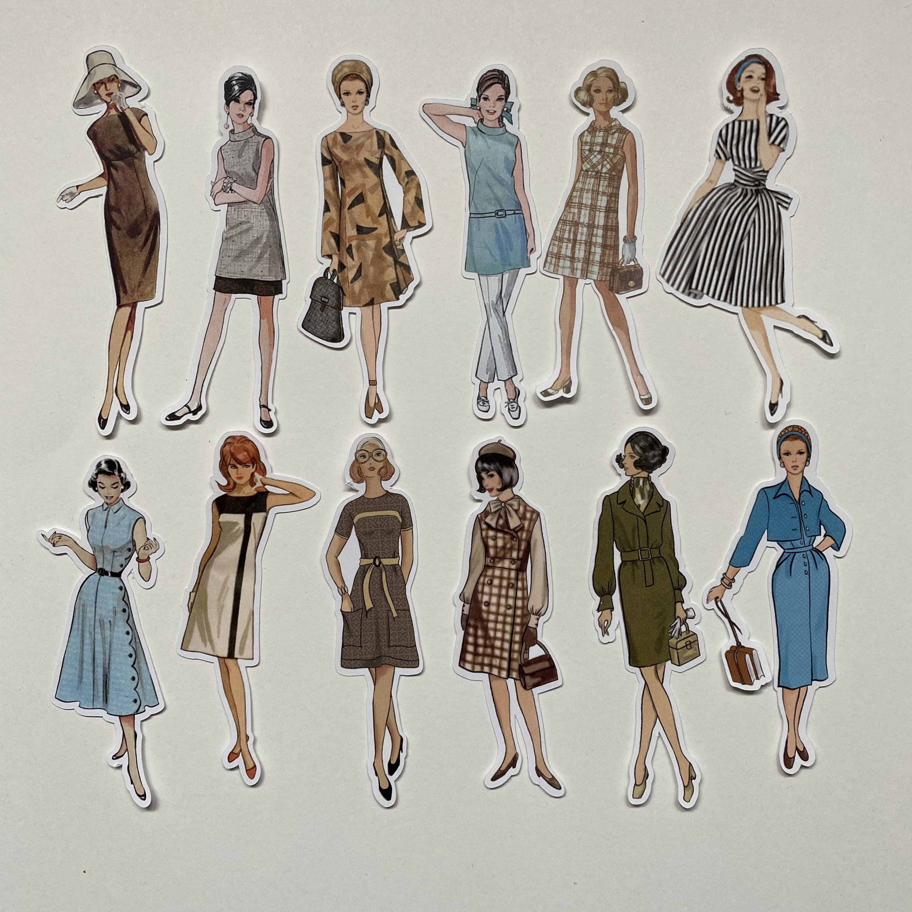 Vintage inspired stickers. Retro vintage ladies set 2 Etsy