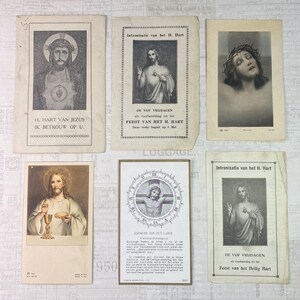 Cards with religious  illustrations. Set of 6. Holy Cards, Bible markers, religion ephemera, prayer cards, journaling.