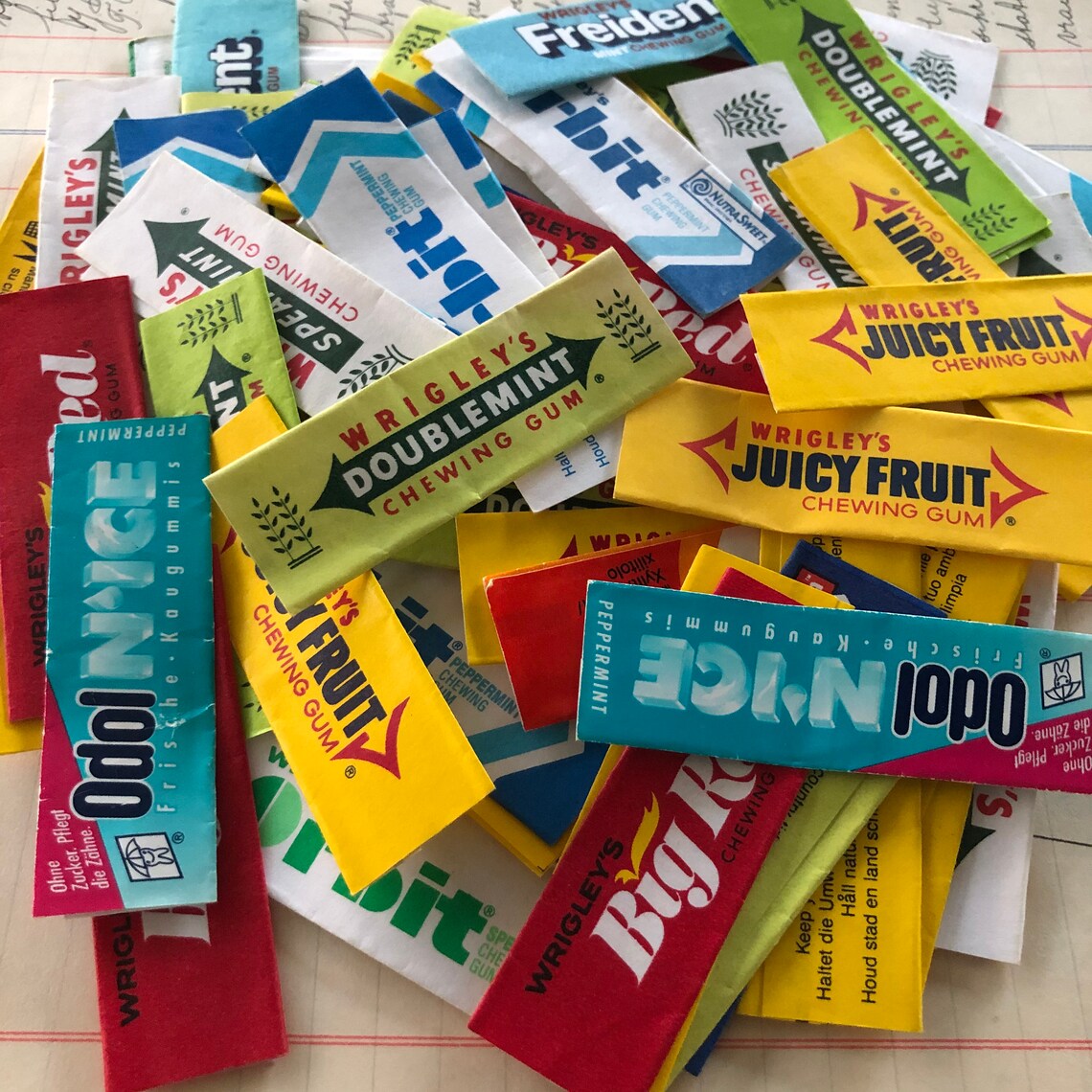 Chewing gum wrappers Etsy