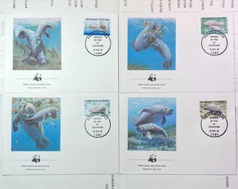 Beautiful WWF envelopes with matching stamps. Set of 4 official first day covers Togo 1987