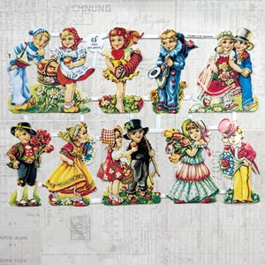 Deutscher Schrott - Kinderillustrationen der 50er Jahre. Stanzteile, Ephemera, Reliefpapier, Nostalgie, Papierhandwerk, Verzierung, Dekoration, Scrapbook