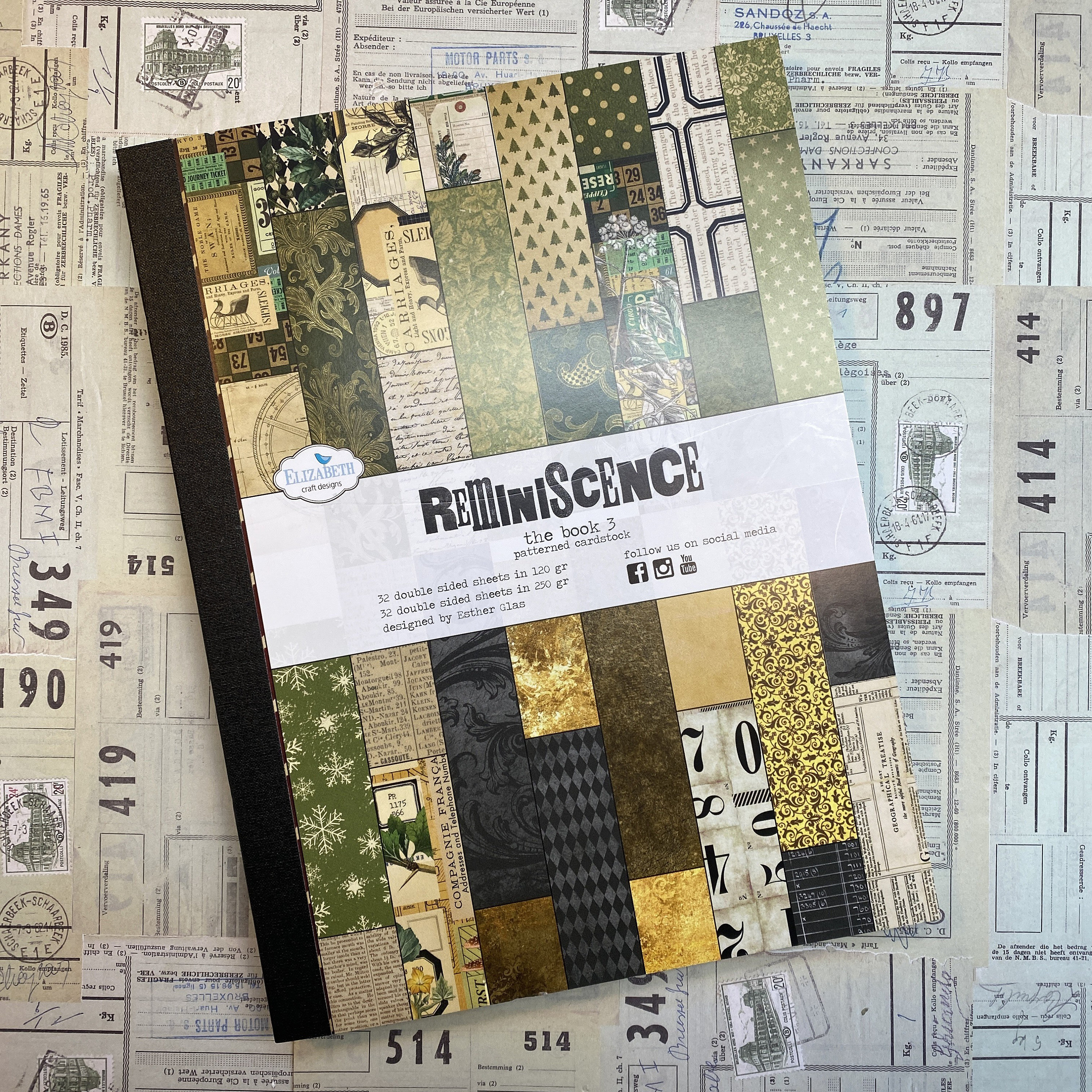 Reminiscence the Book 3. Patterned Cardstock by Esther Glas - Etsy ...