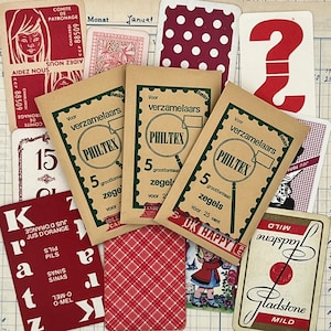 Set mit 12 roten Spielkarten - Vintage Spielkarten.