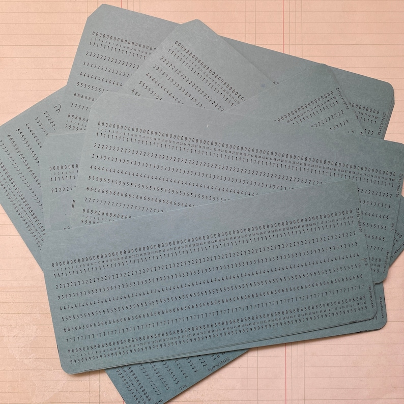 IBM punchcards craft, blue, green, pink & off-white, please choose your color afbeelding 6