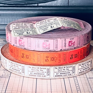 Set mit Vintage-Tickets - selten, Glücksrad, Schulmilch, Tickets, Vintage PaperEphemera, Alte Tickets, Junk Journal, 12 Stück